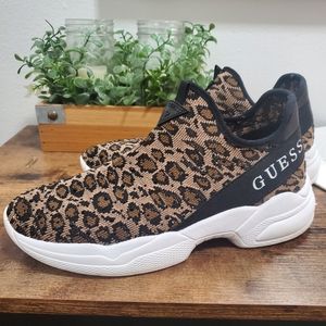 Guess leopard print chunky slip on sneakers size 9